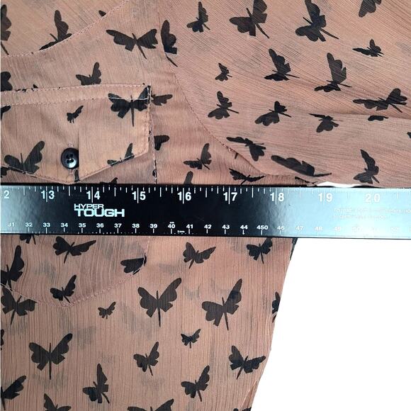 Womens Top Medium Butterfly‎ Fairy Grunge Boho Chic Feminine Gauzy Whimsical - Picture 4 of 6